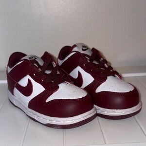Nike Kids' Burgundy and White Sneakers